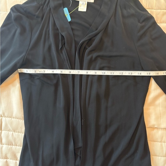 Oscar de la Renta Black tie front Petite Cardigan - Picture 8 of 10